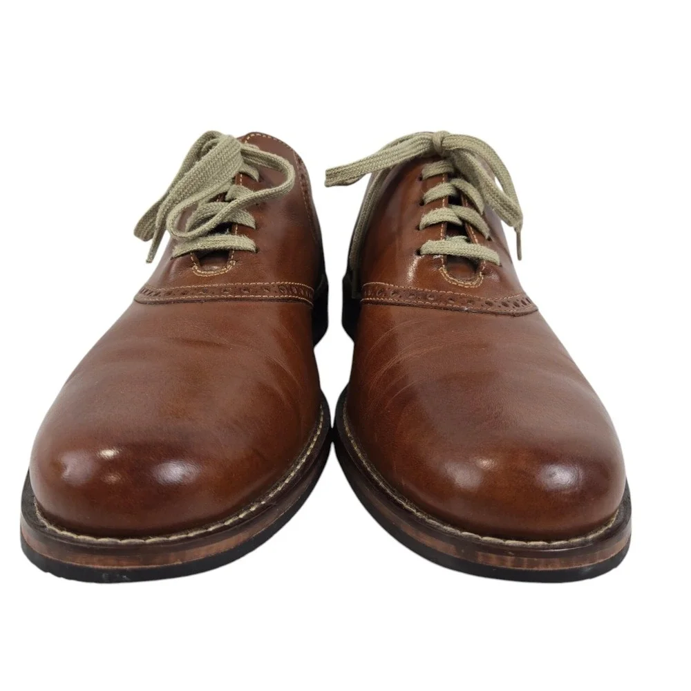 Cole Haan Drake Brown Leather Plain Toe Brogue Dress Shoes Men's 11.5 M EUC